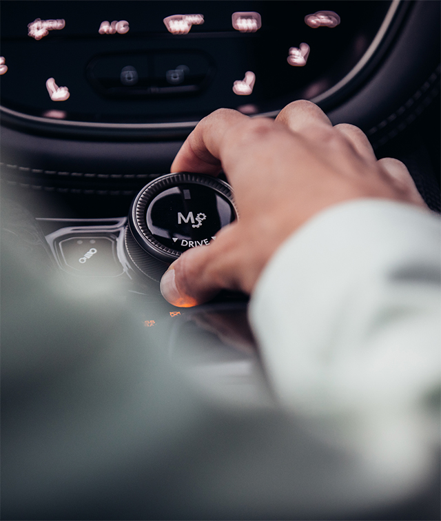 Touching controls of Aston Martin