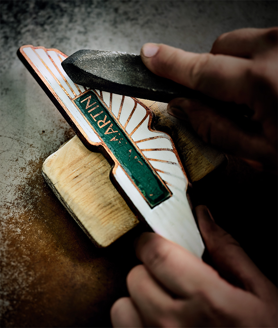 Crafting Aston Martin logo badge